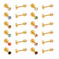 Wholesale Golden Stud Earrings with Multicolored Gemstones