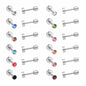 Wholesale Golden Stud Earrings with Multicolored Gemstones