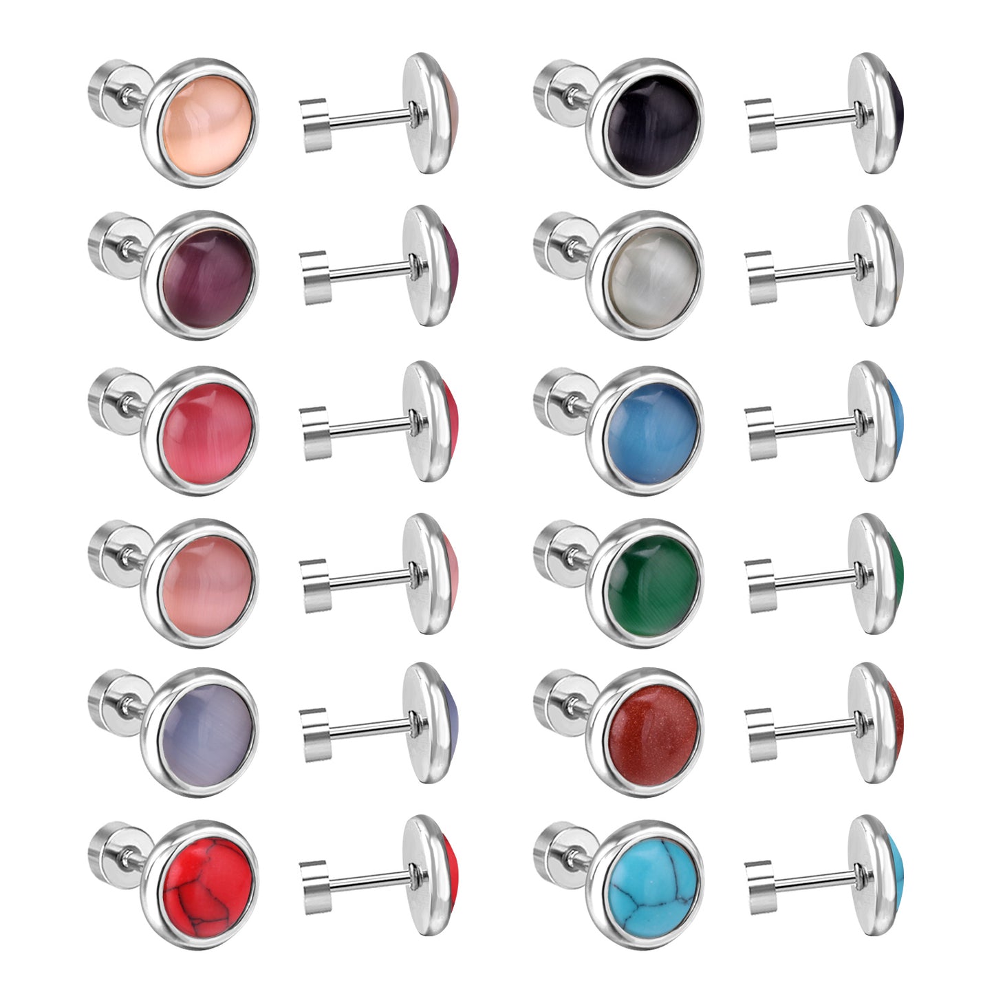 Bulk Gemstone Circle Earrings Opulent Glamour