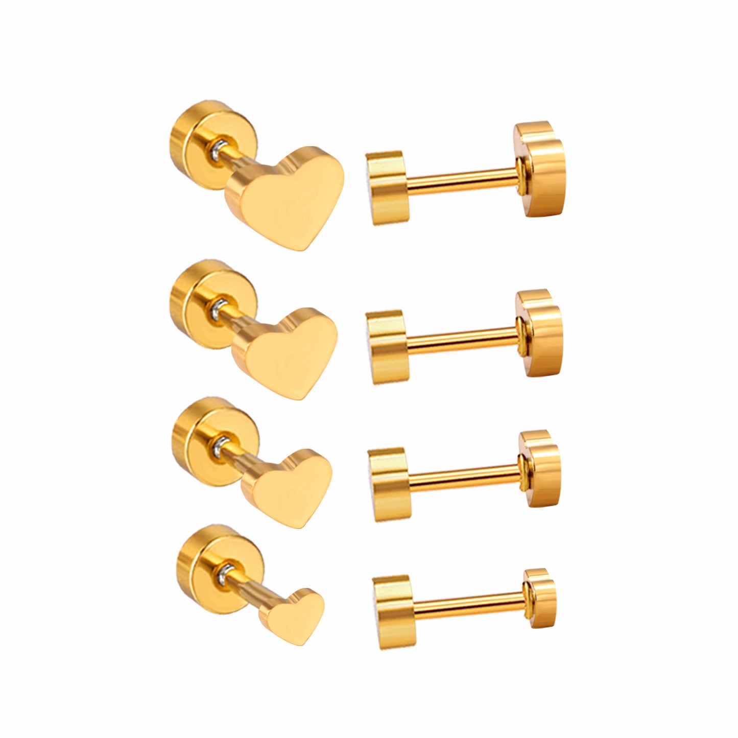 Wholesale Gold Heart Studs Classic Elegance