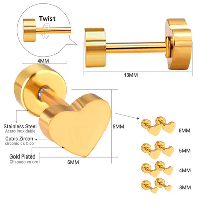 Wholesale Gold Heart Studs Classic Elegance