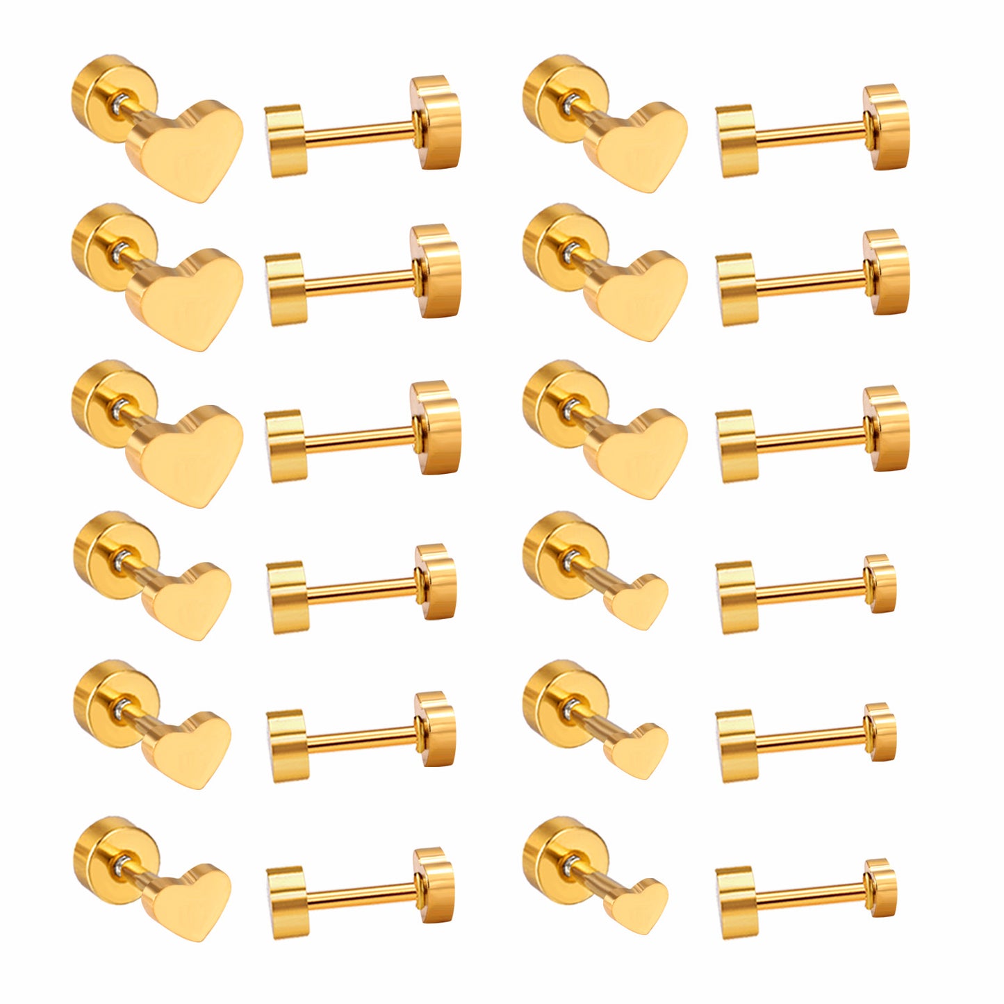 Wholesale Gold Heart Studs Classic Elegance