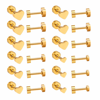 Wholesale Gold Heart Studs Classic Elegance