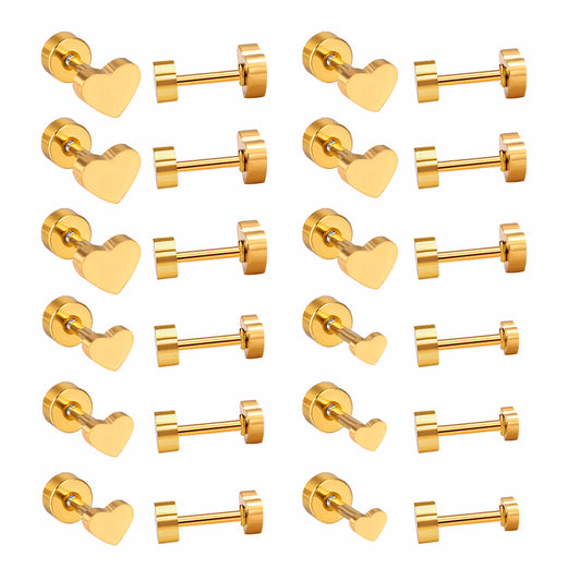 Wholesale Gold Heart Studs Classic Elegance