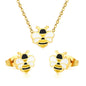 Factory Direct 304L Stainless Steel Bee Jewelry Set Hypoallergenic Necklace & Earrings