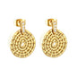 Wholesale Stainless Steel Hammered Disk Earrings | Gold PVD Bulk