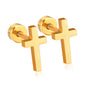 Bulk Gold Cross Stud Earrings Classic Symbolism