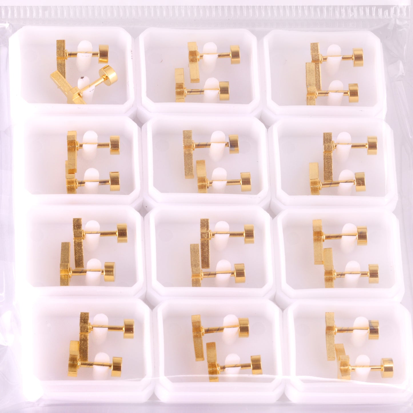 Bulk Gold Cross Stud Earrings Classic Symbolism