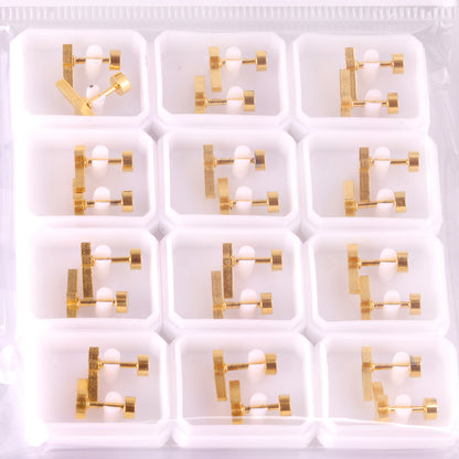 Bulk Gold Cross Stud Earrings Classic Symbolism