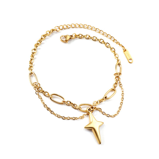 double-chain-star-bracelet-celestial-design