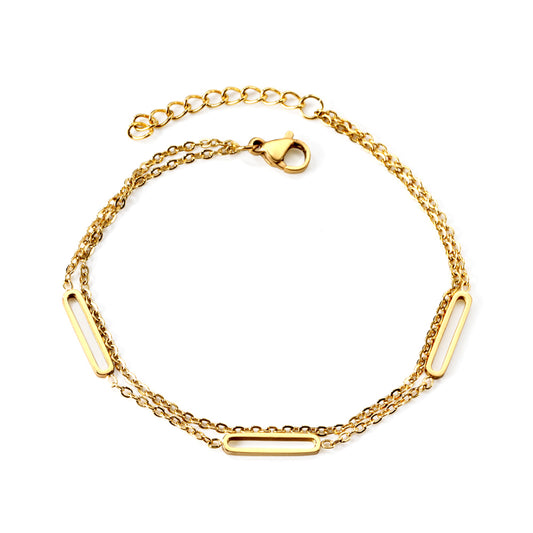 double-rectangular-chain-bracelet-geometric