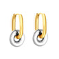 Smart Choice 2-Way Wear Detachable Dual Link Oval Huggies Earrings Everyday Geometric
