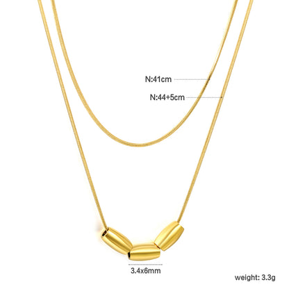 Supplier 304L Stainless Steel Lightweight Layered Snake Chain Bead Jewelry