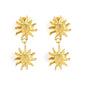 18K PVD Gold Plated Tiered Daisy Blossom Dangle Earrings Tarnish-Free