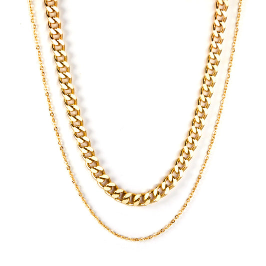 dual-chain-necklace-industrial-texture-18kgold
