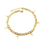 dual chain cross anklet
