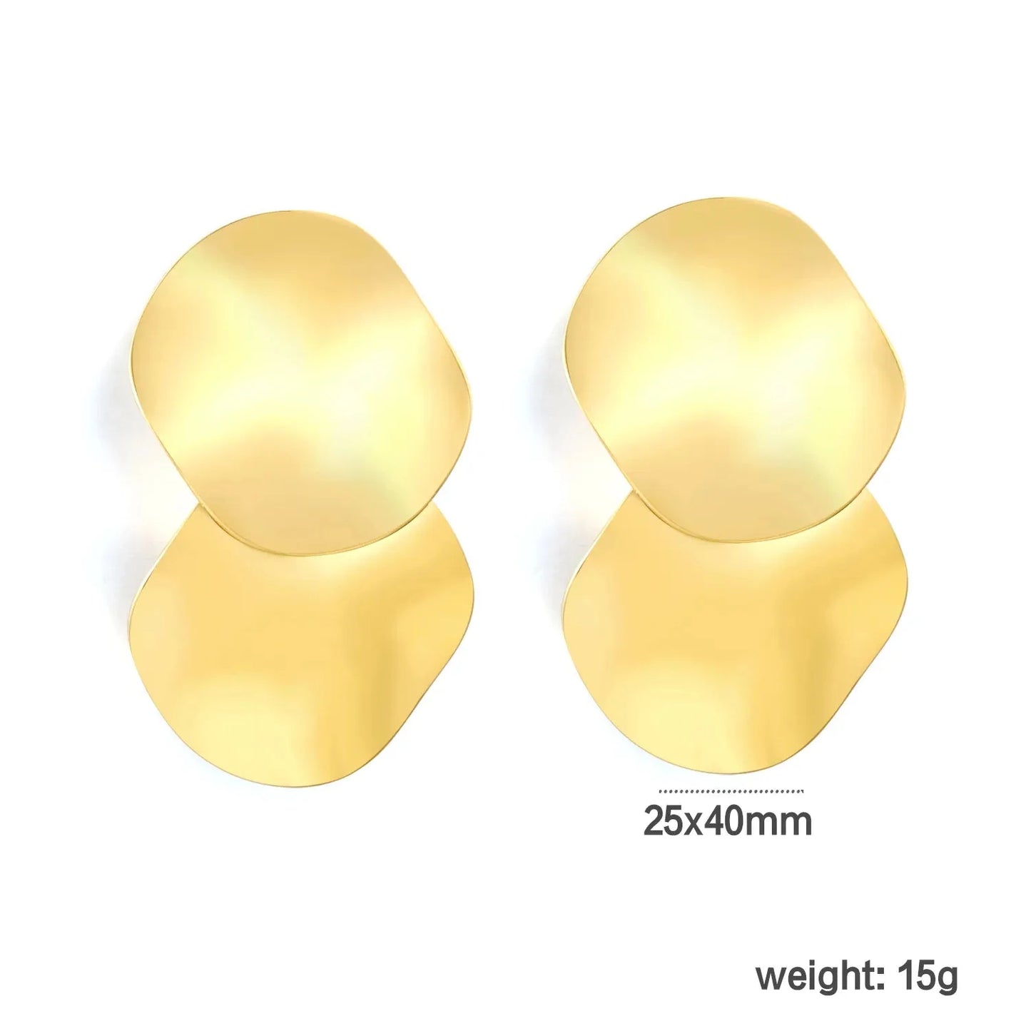 Stainless Steel Earrings | Double Circle Irregular Studs