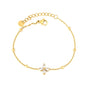 Elegant Floral CZ Bracelet Stainless Steel Waterproof