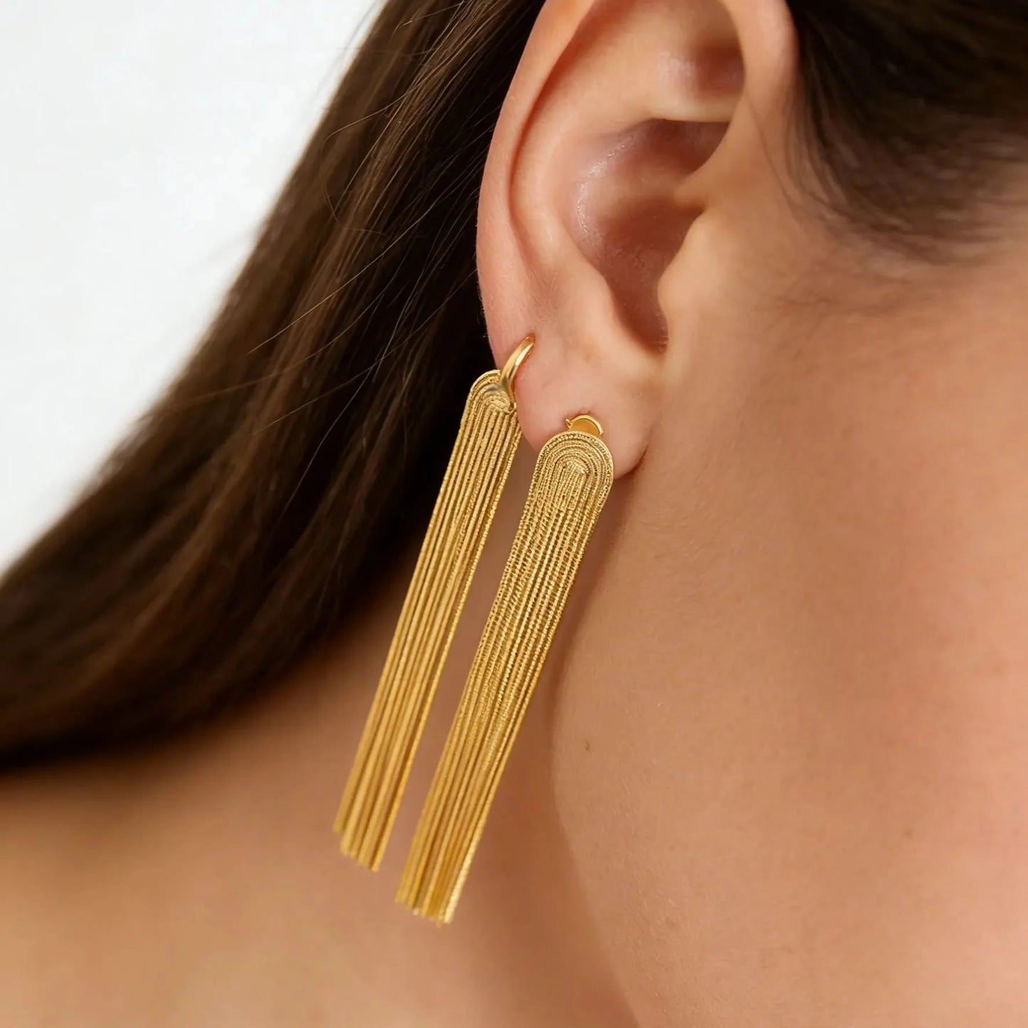 Wholesale Stainless Steel Tassel Earrings | 70mm Snake Chain Bulk