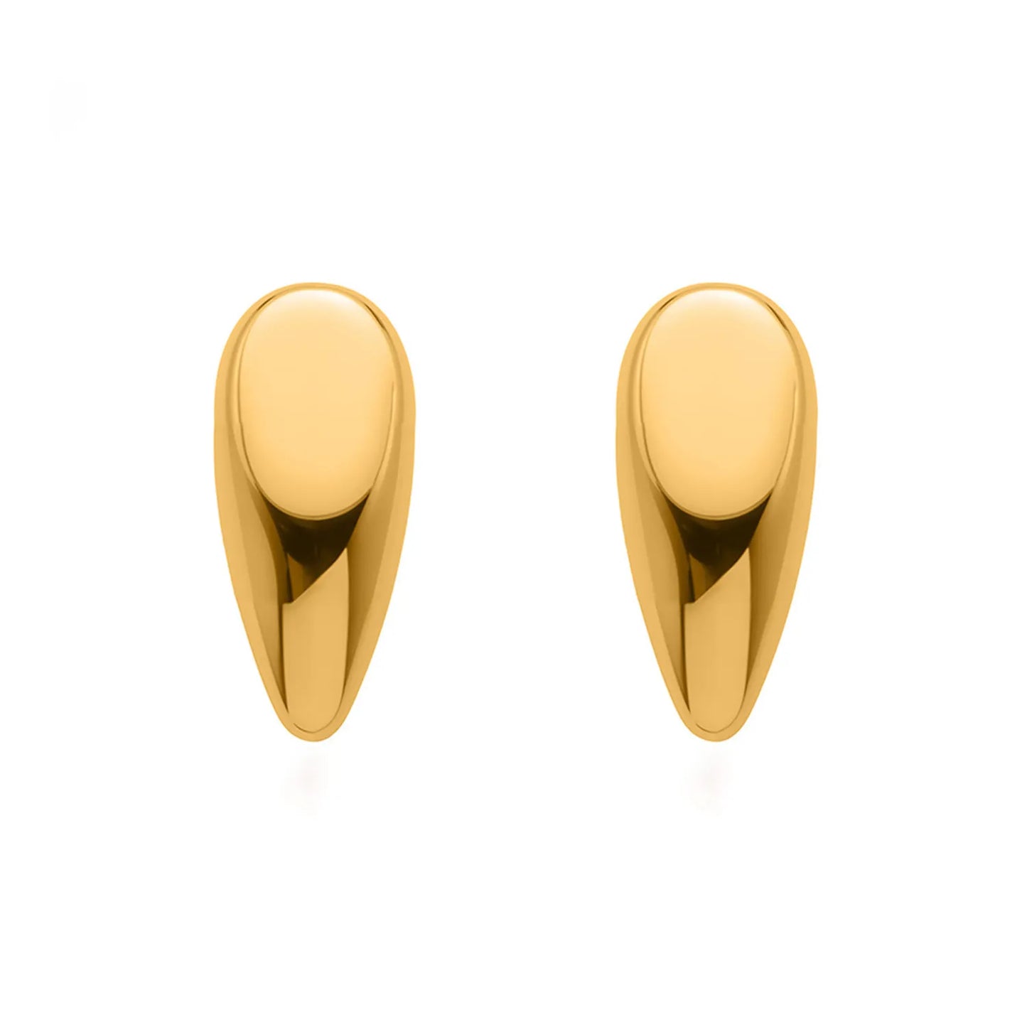 Wholesale Waterproof PVD Gold/Silver Contoured Teardrop Studs