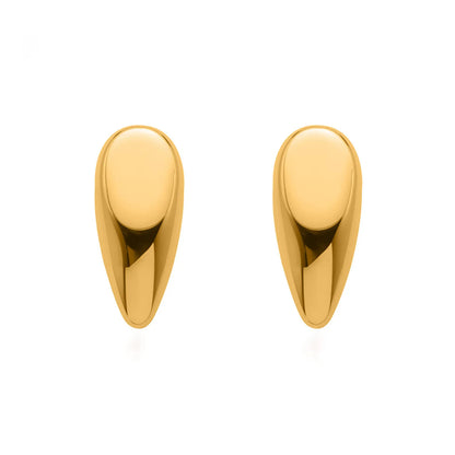 Wholesale Waterproof PVD Gold/Silver Contoured Teardrop Studs
