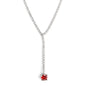 Elegant Red Crystal Pendant Y-Necklace for Evening Wear