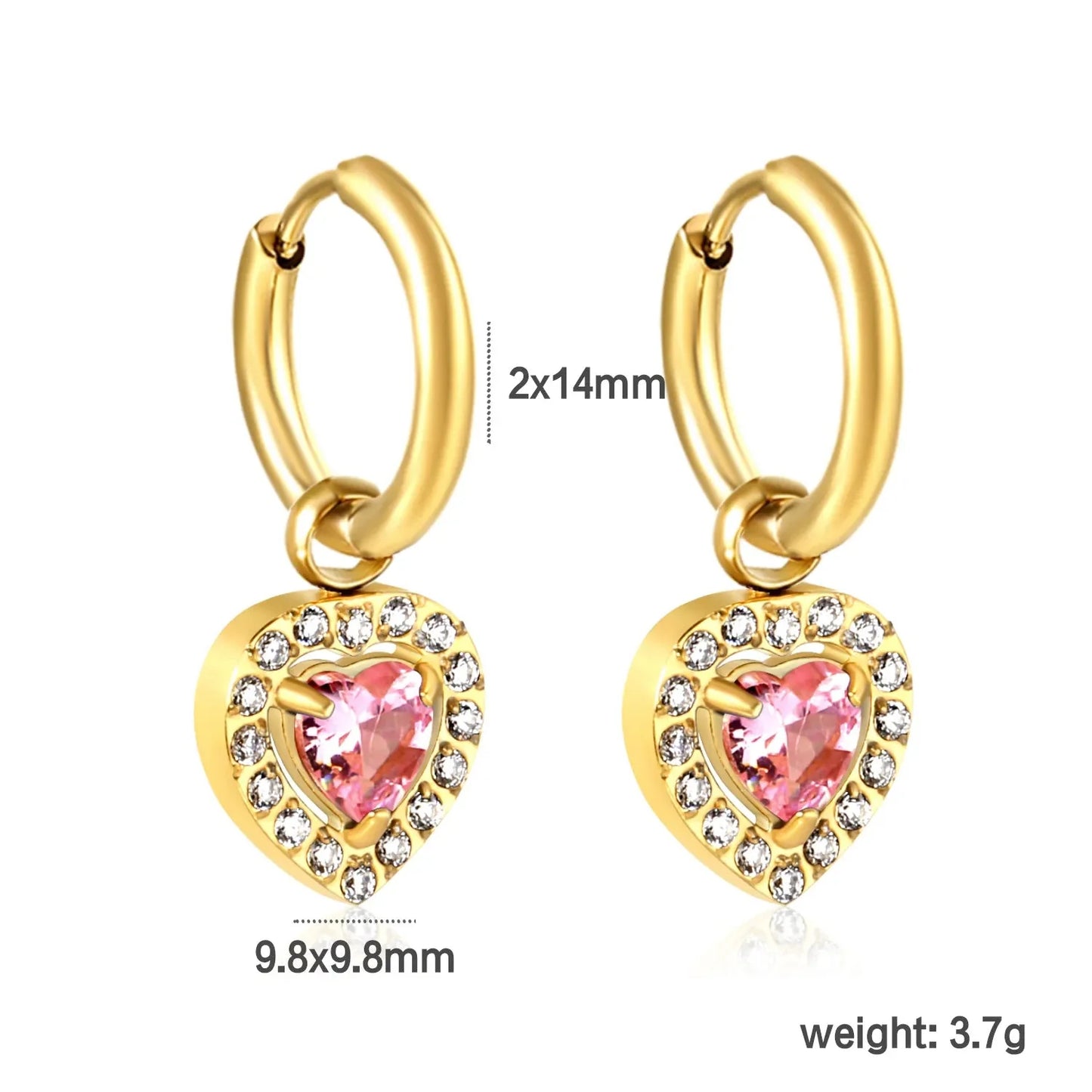 Bulk 304L Stainless Steel Heart Halo Hoops | Romantic Jewelry Factory