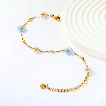 Cute 304L Stainless Steel Flower Bracelet | Summer Beach Style
