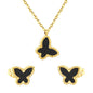 Wholesale 304L Stainless Steel Butterfly Necklace & Earrings Set