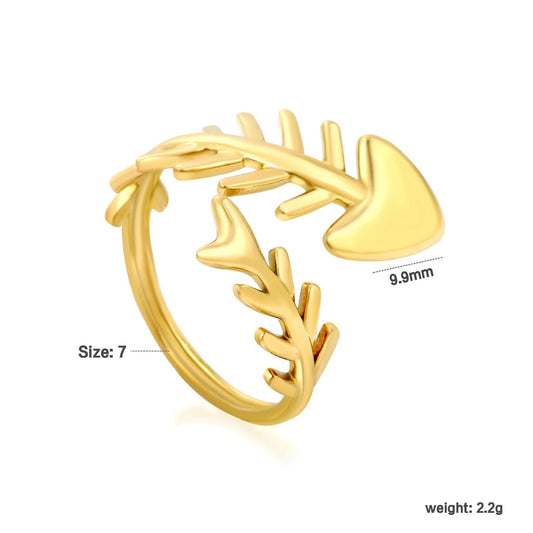 Express Your Boho Spirit with a Lightweight Cutout Fishbone Arrow Ring