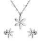 five petal diamond jewelry set-steel