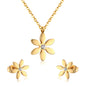 five petal diamond jewelry set