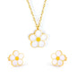 five petal flower jewelry white yellow