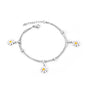 floral-accent-chain-bracelet-Silver