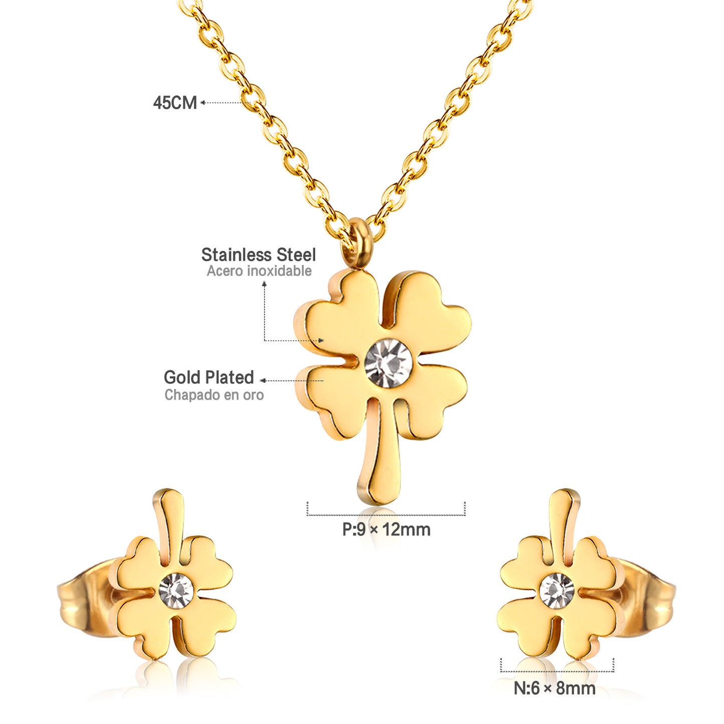 four leaf clover pendant measurement