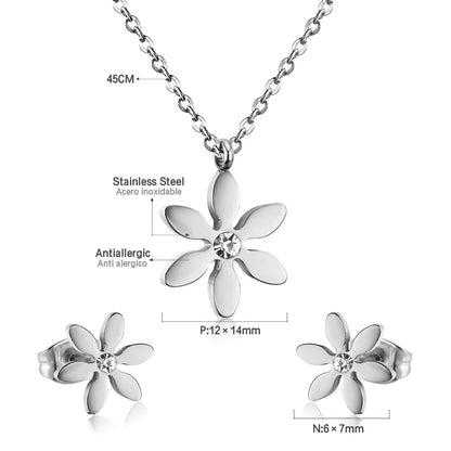 geometric flower jewelry style-steel