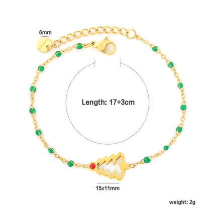 Embrace Festive Holiday Cheer with a Vibrant Red Beaded Christmas Tree Bracelet