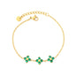 St. Patrick's Vibe: Waterproof 304L Steel Emerald Clover Link Bracelet