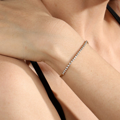 Wholesale Modern Half CZ Half Snake Chain Tennis Bracelet