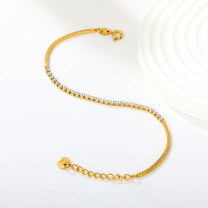 Wholesale Modern Half CZ Half Snake Chain Tennis Bracelet