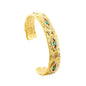 Bulk 62mm length 13.5mm width hammered texture evil eye cuff bangle 304L