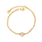 Minimalist 304L Stainless Steel Heart CZ Beaded Bracelet for Women