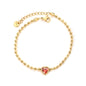 Minimalist 304L Stainless Steel Heart CZ Beaded Bracelet for Women