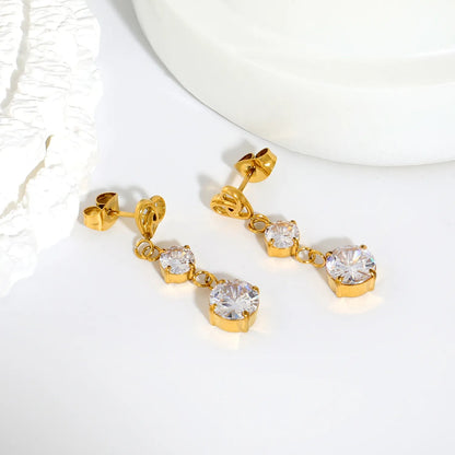 Wholesale double-tier tiered round four-claw CZ studs supplier