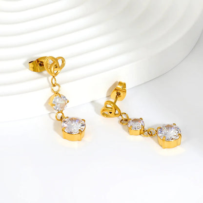 Wholesale double-tier tiered round four-claw CZ studs supplier