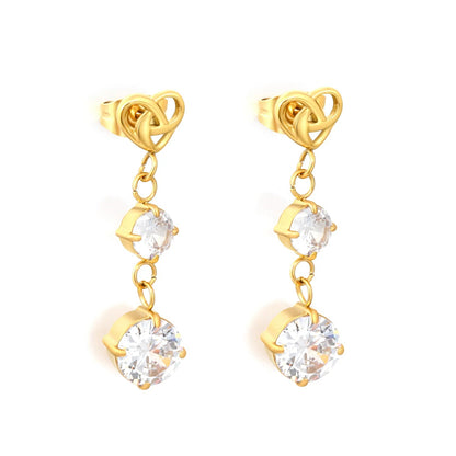 Wholesale double-tier tiered round four-claw CZ studs supplier