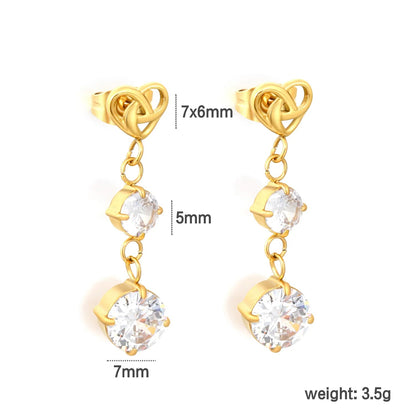 Wholesale double-tier tiered round four-claw CZ studs supplier