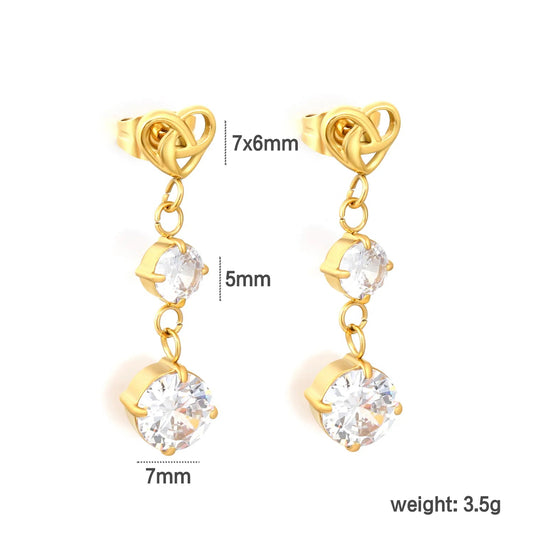 Wholesale double-tier tiered round four-claw CZ studs supplier