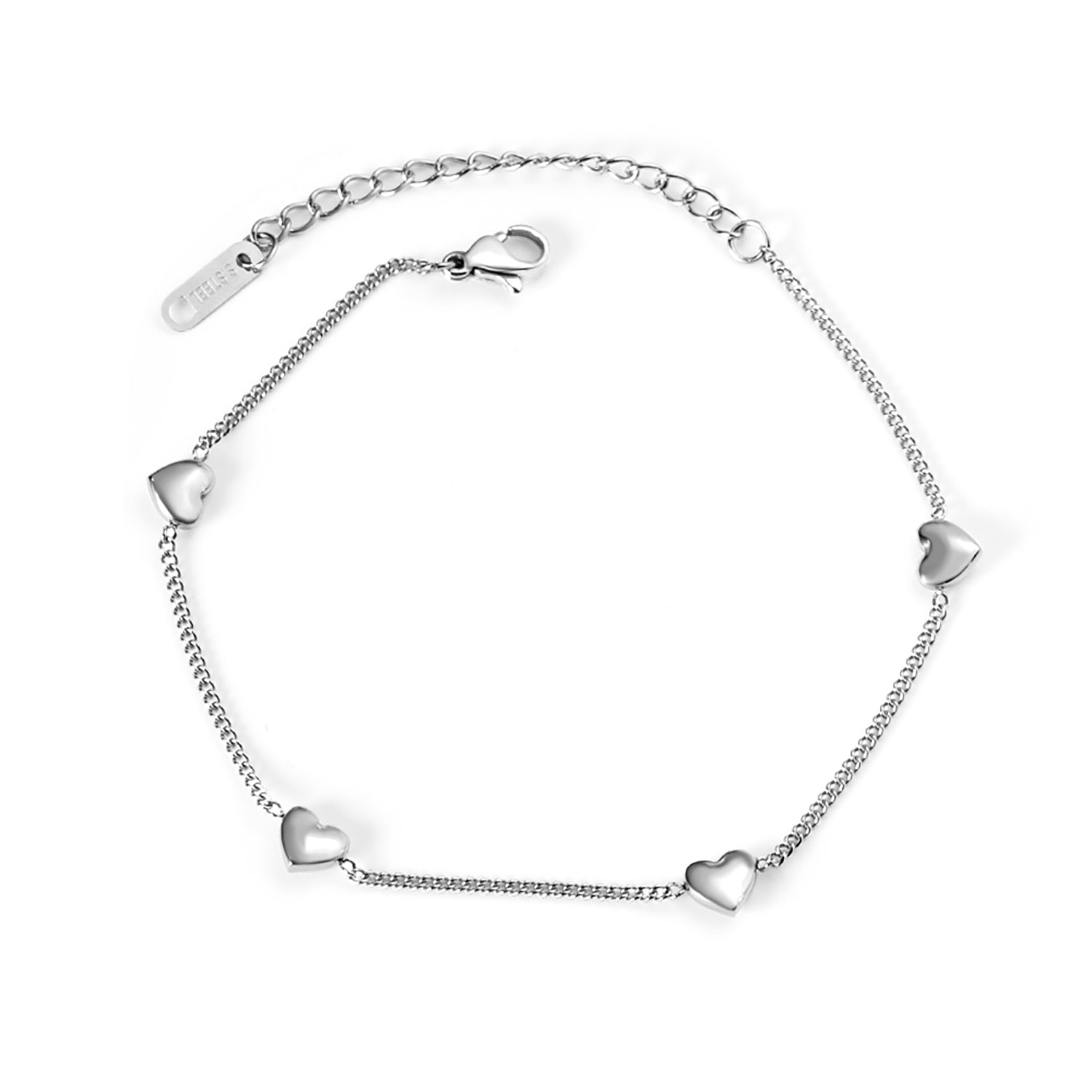 heart-link-chain-bracelet-romantic-silver