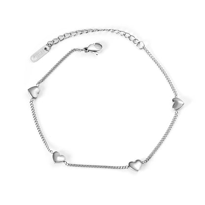 heart-link-chain-bracelet-romantic-silver